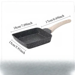 Japanese Yuzi Shao Nonstick Square Pan for Breakfast and Egg Rolls (Black)