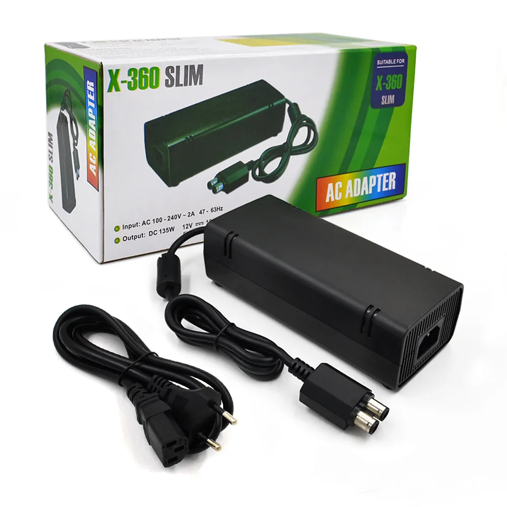 AC Adapter Power Supply for Xboxes 360 Slim Console 100-240V EU/US
