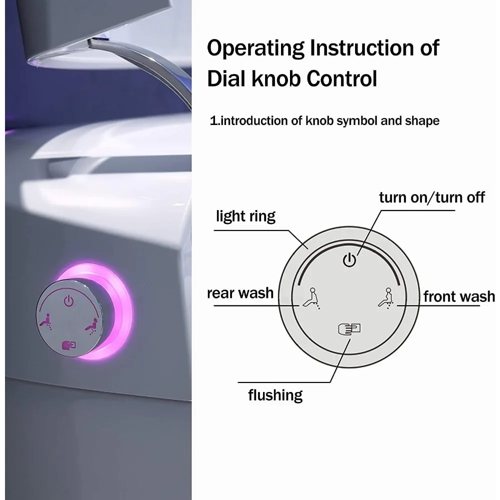 Smart Toilet, Bidet Toilet, Foot Sensor Flushing, Remote Control, Auto Flushing, One Piece Toilet, Remote Control, Heated Seat 5