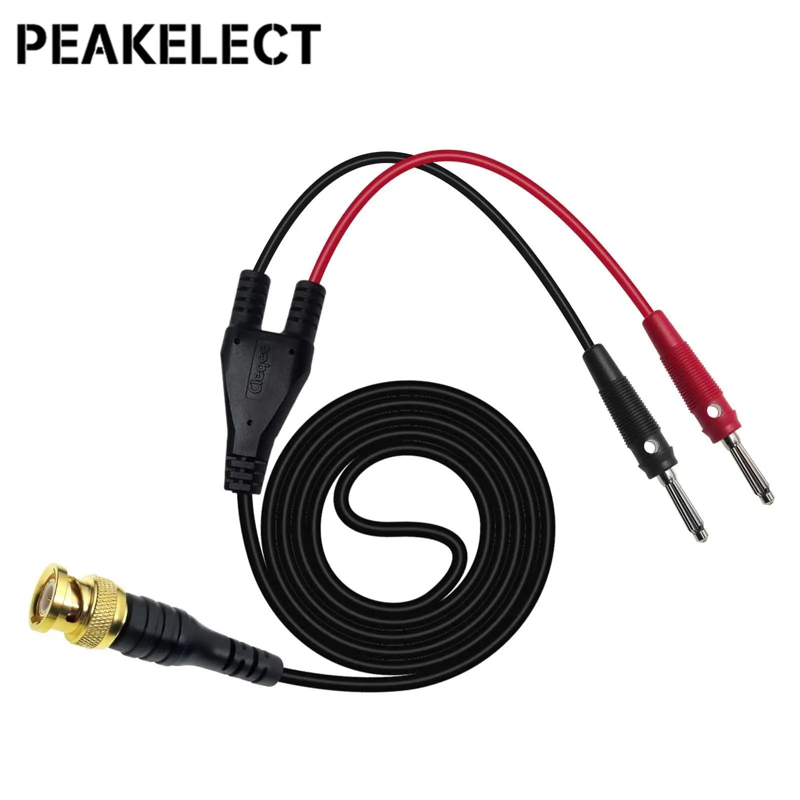 

Peakelect P1067 Gold-plated Pure Copper BNC Male Plug To 4mm Banana Plug Coaxial Cable Oscilloscope Test Lead 120CM