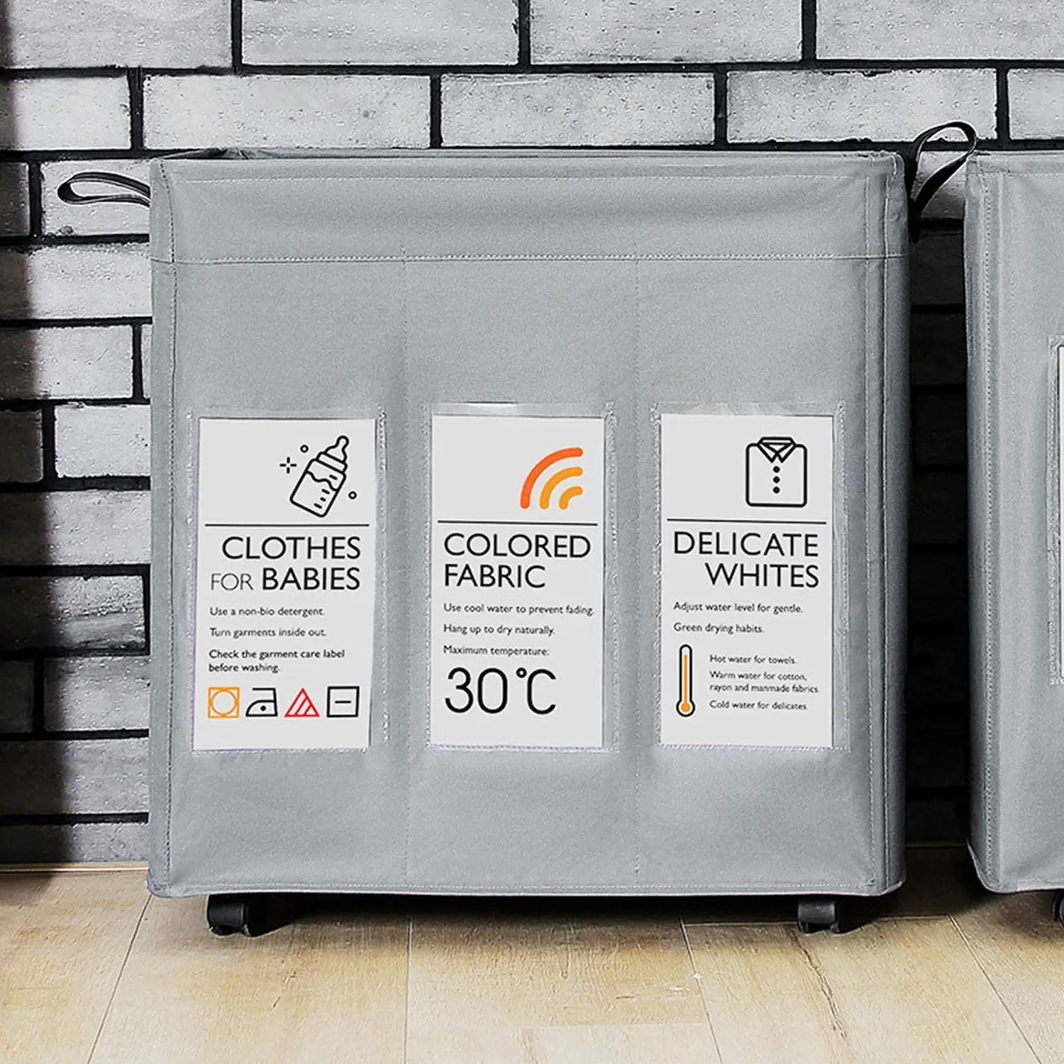 120L Laundry Basket Sorter Toy Storage Room Organizer 3-Bag with Card Pocket & Fabric Handle Waterproof Cesto Ropa Sucia 2