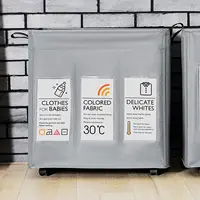 120L Laundry Basket Sorter Toy Storage Room Organizer 3-Bag with Card Pocket & Fabric Handle Waterproof Cesto Ropa Sucia 2