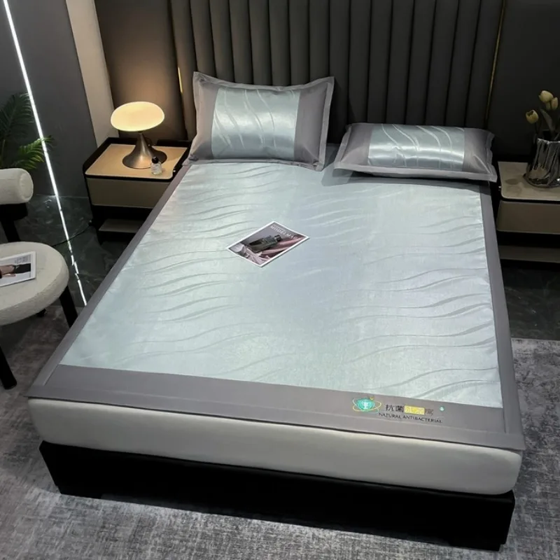 2025 New Jacquard Ice Silk Mat Bed Maternal and Infant Grade Ice Silk Summer Air Conditioning Mat Machine Washable 6
