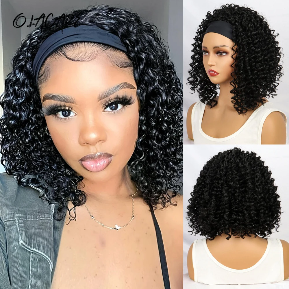 Synthetic Kinky Curly Black Wig for Women Daily Party Use