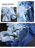 Women Simulation Silk Cut Flower Scarf Scarves Girls Embroidery Wild Sunscreen Shawl Adult Long Embroidered Lace Scarfs 2