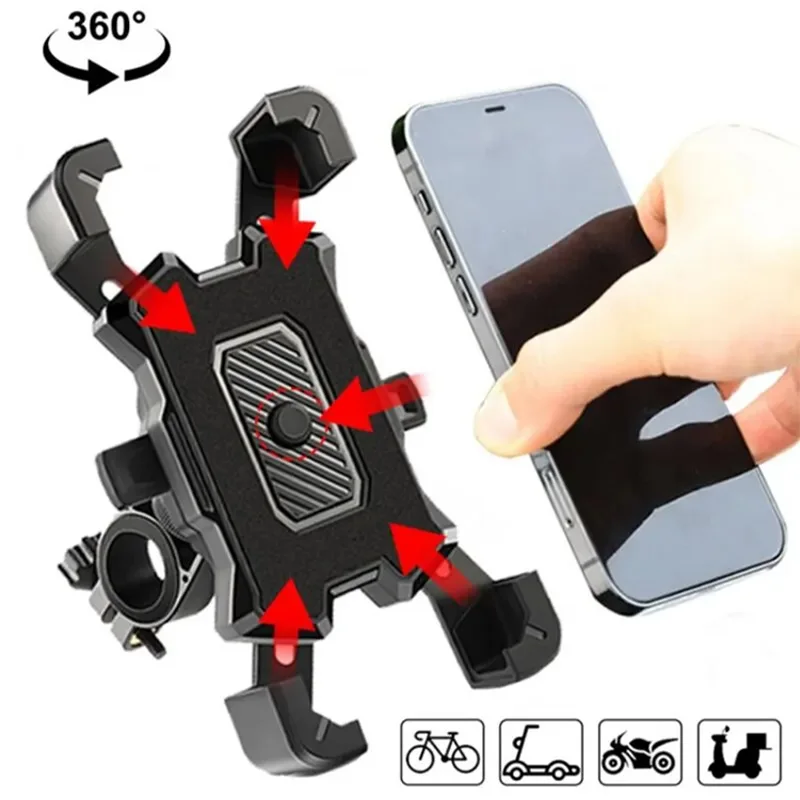 360 Degrees Rotatable Electric Bicycle Phone Holder for iPhone Xiaomi Riding MTB Bike Moto Motorcycle Stand Bracket Non-slip rotatable bath chair aluminum alloy bathroom 360 degrees rotating bath chair elderly non slip pregnant women shower stool