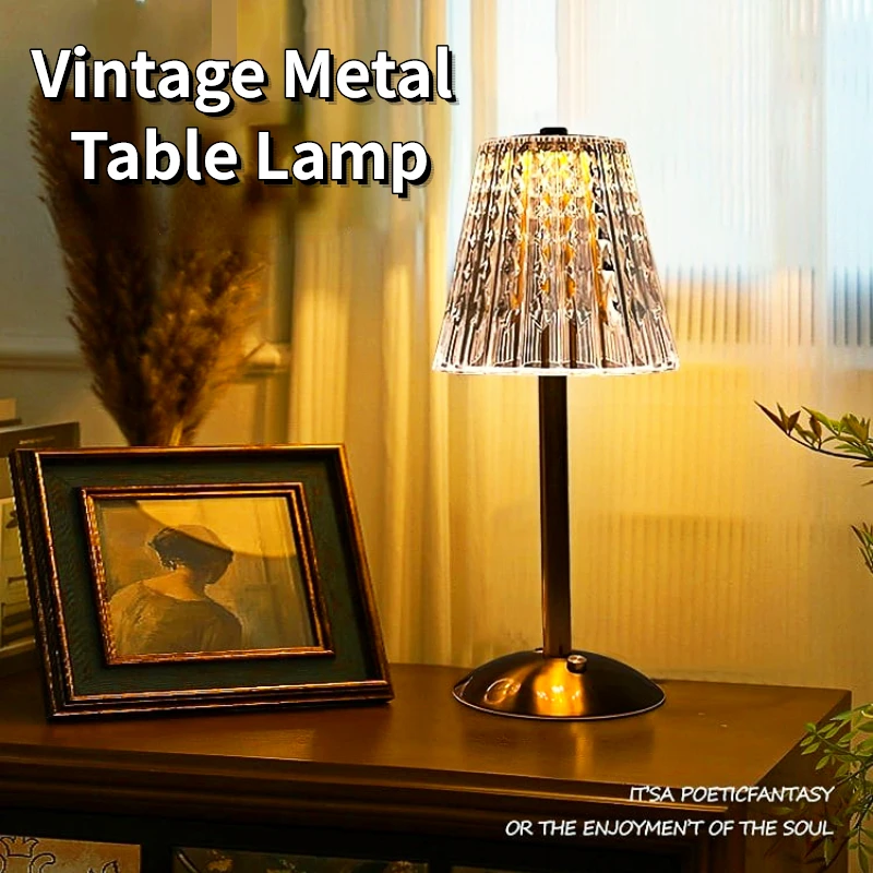 Lampe De Table En Diamant Avec Capteur Tactile, Sans Fil