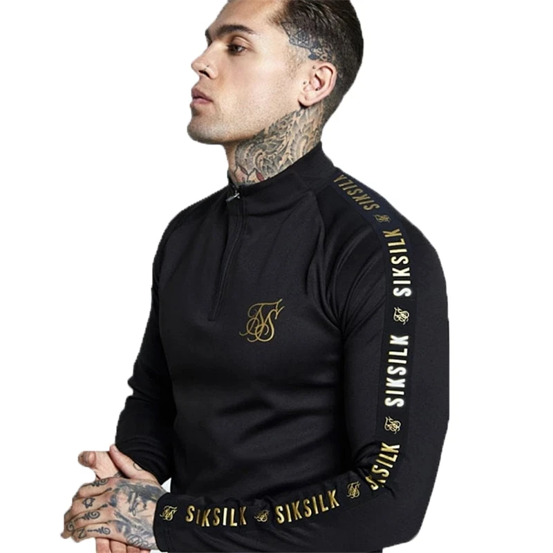 

Sik Silk Spain Shirts Men SikSilk Long Sleeve T Shirt Men Autumn Sweatshirts Hip Hop Streetwear Sik Tshirt Silk Silk Sweatshirt