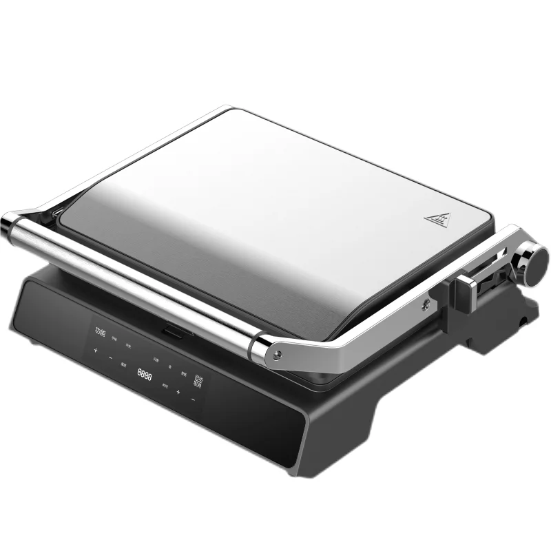4-Slice Digital Electric Contact Grills & Griddles Portable Hot Plate with Top Glass Exterior Electric Barbecue Grill 4