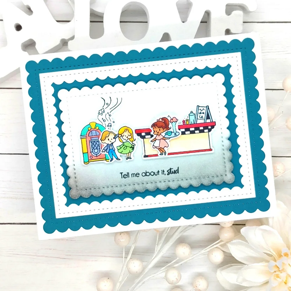 레이스 네스팅 스캘럽 직사각형 다이 컷, 카드 제작 스텐실, 크리스마스 장식 절단 다이 노엘 2023, 사진 앨범 공예