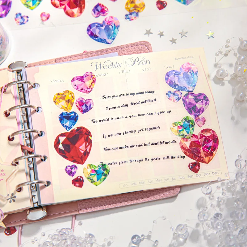 1pcs/1lot 장 접착 테이프 화려한 보석 장식 스크랩북킹 DIY 종이 일본 스티커