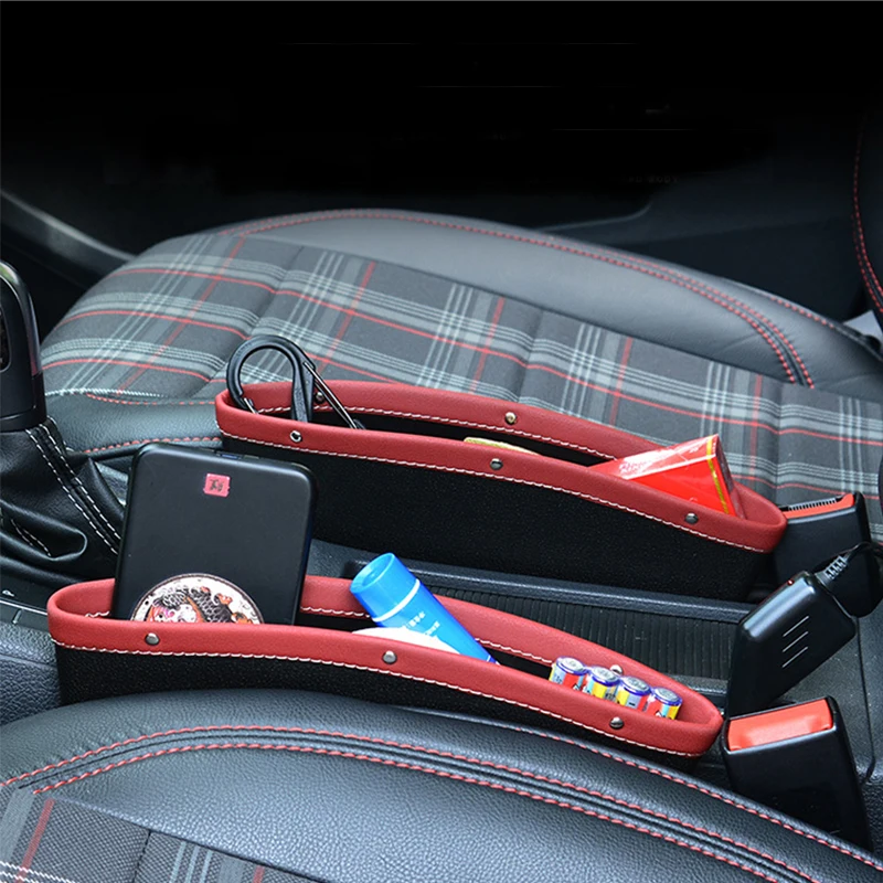 

Multifunction Universal Car PU Leather Organizer Storage Car Seat Slit Gap Pocket Driver Seat Catcher Cup Stand Auto Accessories