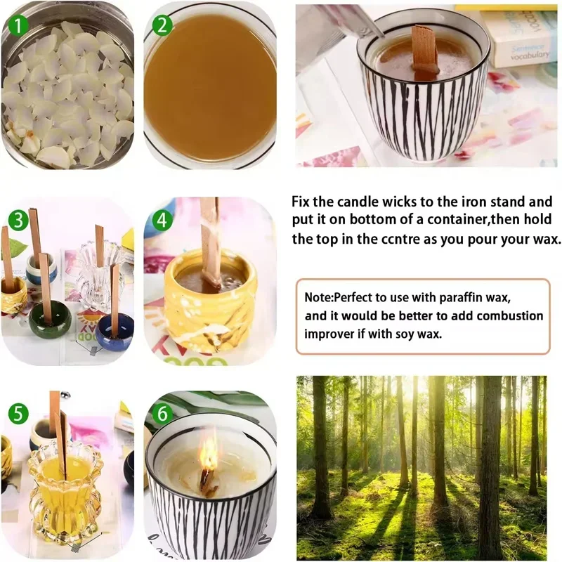 Wooden Wick for Scented Candles with Clip Closure