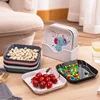 Korean Cartoon Plastic Tray, Multifunction Snack Cake Plate, Spit Bone Dish, Small Disk, Home Kitchen Accessories Supplies 5