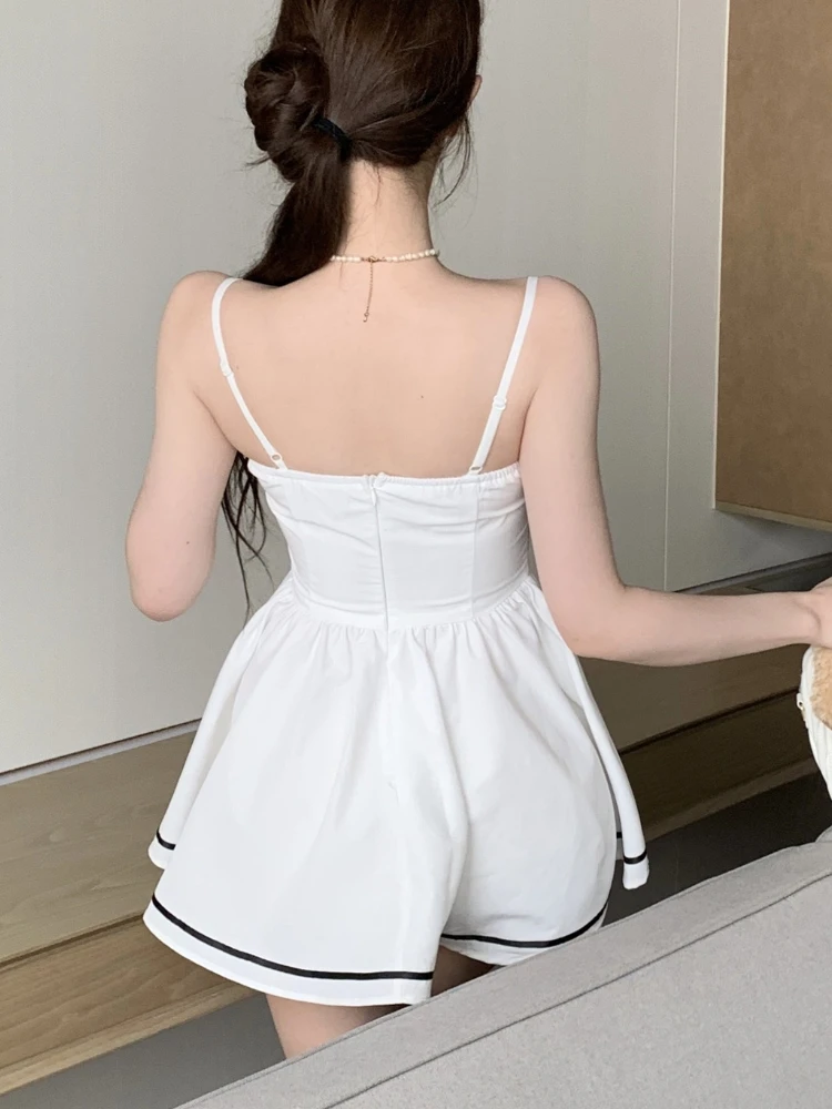 Summer Preppy Spaghetti Strap Mini Dresses for Women With Shawl 2000s Party Dress One-Piece Y2k Korean Fashion Vestidos Mujer