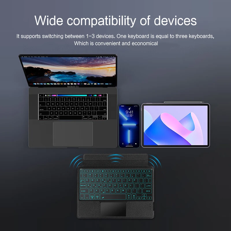 Teclado Removível para Huawei Matepad 11 2023 Dbr-w00 W10 11 Tablet Português Russo Árabe Espanhol Alemão Francês Hebraico Case de - Imagem 3