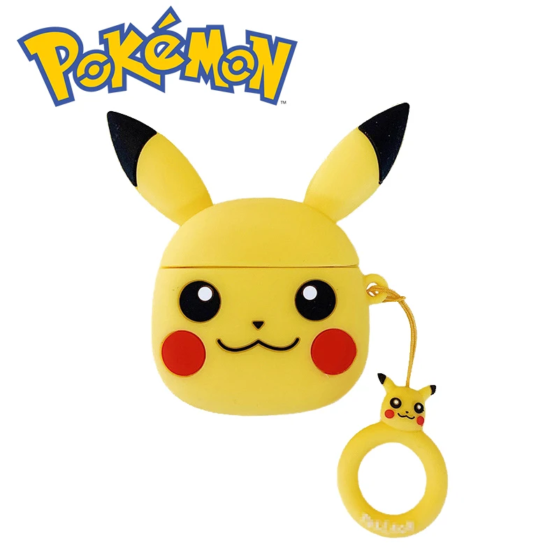 

Pokemon Pikachu Apple Airpods 1 and 2 3 Pro Earphone Case Anime Figures Portable Silicone Wireless Headphone Cover Birthday Gift