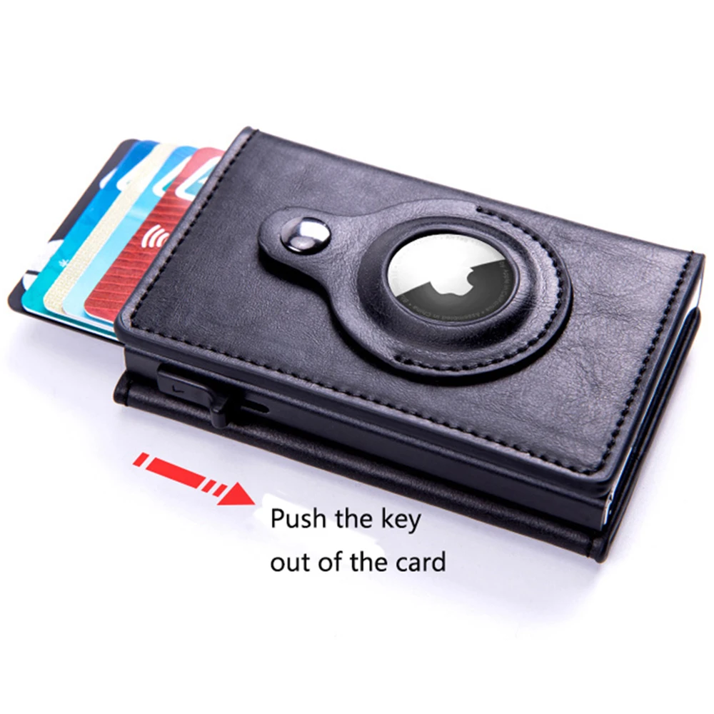 New Apple Airtag Wallet Men Carbon Fiber Fashion ID Credit Card Holder Rfid Slim Airtag Slide Wallet Designer Cardholder