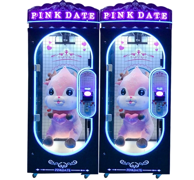 

Coin Operated Arcade Pink Date Cut Your Prize Machine Claw Gift Game Machine Toy Vending Claw Machine