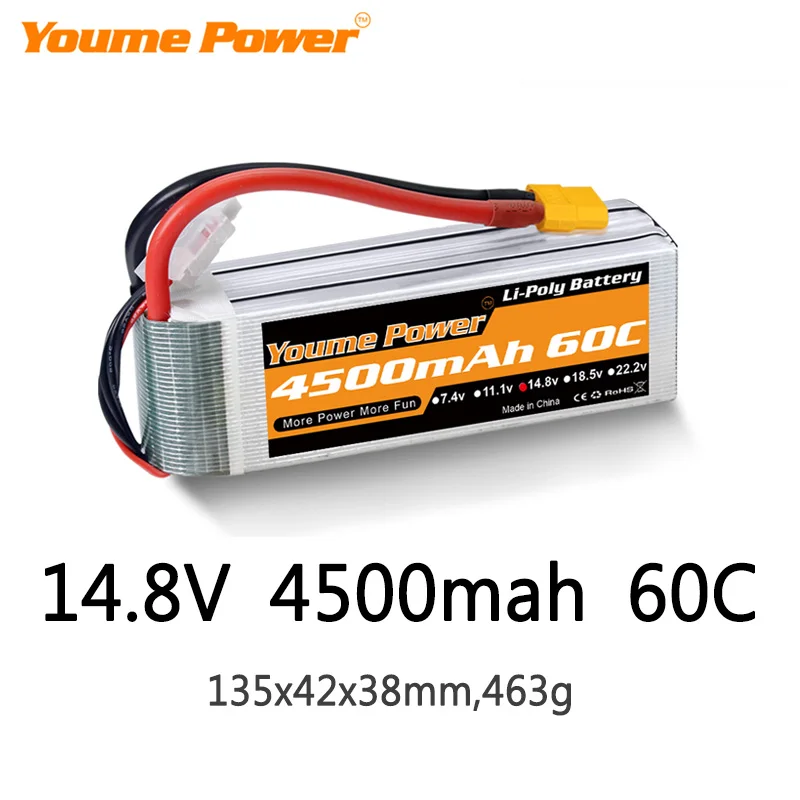 Youme Power 4500mAr60c 6セル Youme 6S Lipo Battery,22.2V 4500mAh