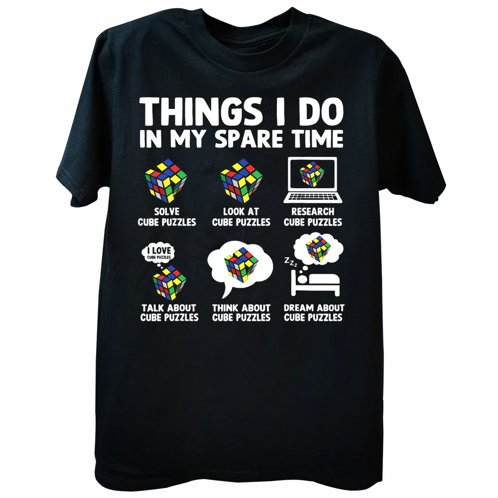 Nieuwe dingen die ik in mijn vrije tijd doe Cube Speed Cubing T-shirts Graphic Coon Exploding Rubix Rubi Rubics Zomer_voghion.com