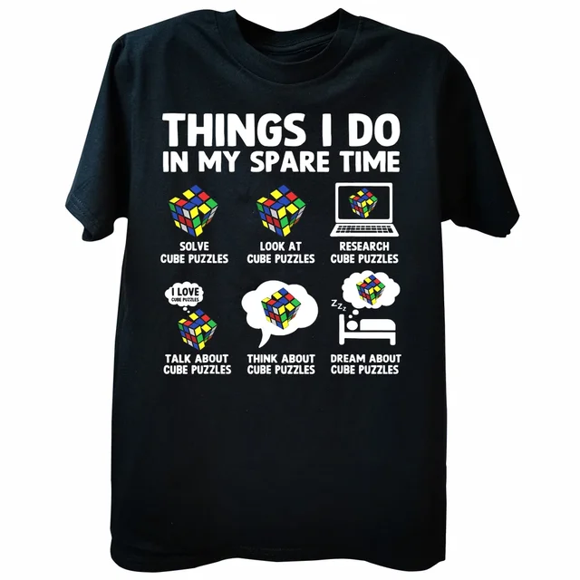 Nieuwe dingen die ik in mijn vrije tijd doe Cube Speed Cubing T-shirts Graphic Coon Exploding Rubix Rubi Rubics Zomer_voghion.com