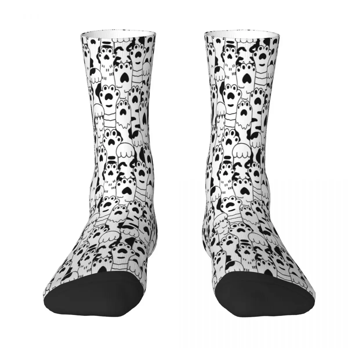 

Носки с рисунком кошачьих лап, мужские и женские чулки из полиэстера, индивидуальный дизайн