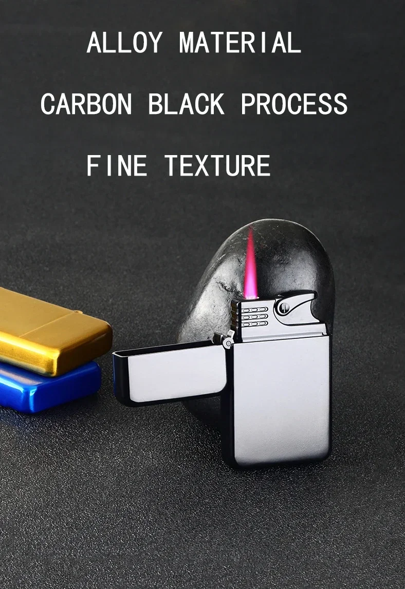 Description Picture 4 of item2024Red Jet Flame Lighter Luminous Inflatable Butane Gas Windproof Lighters Strong Powerful Cigar Torch Lighters for Smoker Gift