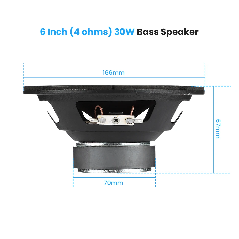Woofer, DIY para Multimídia, Home Theater, 4 Ohm, 30W, 8 
