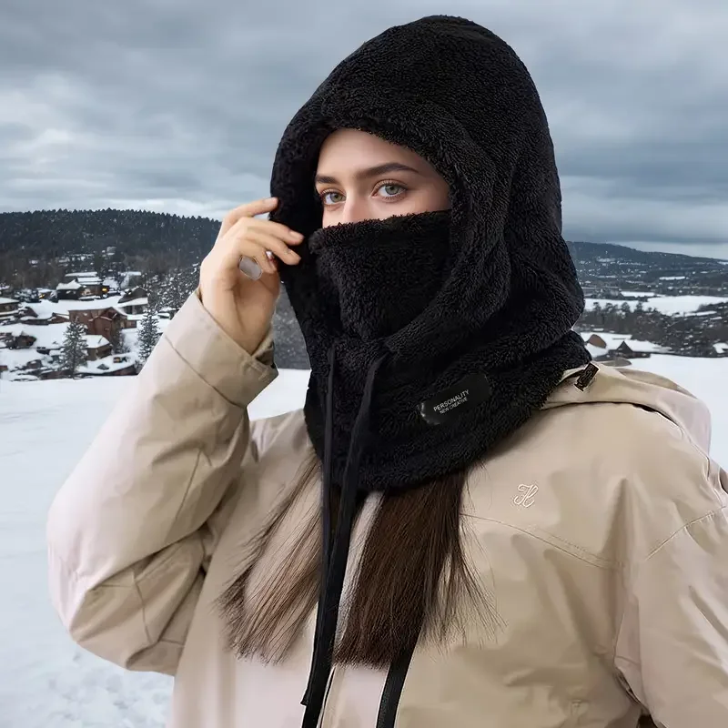 Winter Warm Balaclava Hat Thermal Windproof Ski Hood Motorcycle Face Cover Polar Fleece Adjustable Cycling  Full Face Mask Cover