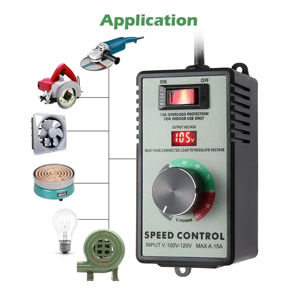 AC Motor Speed Controller Angle Grinder Governor Speed Controller Switch Hand Drill Polishing Fan Stepless LED Display 110V 220V