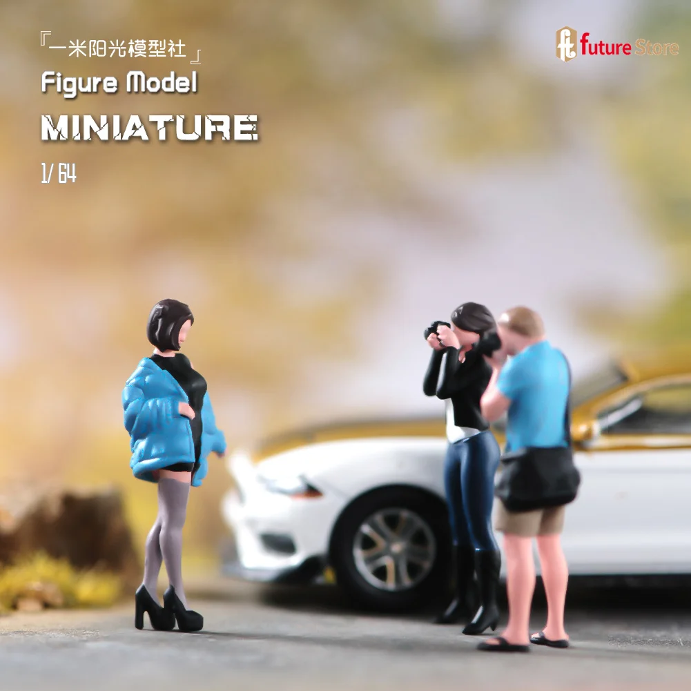 Miniature 1/64 Beauty Female Leisure Male Policeman Painted Figure Street Scene Figurine Sand Table Photography Prop Craft Model - 5