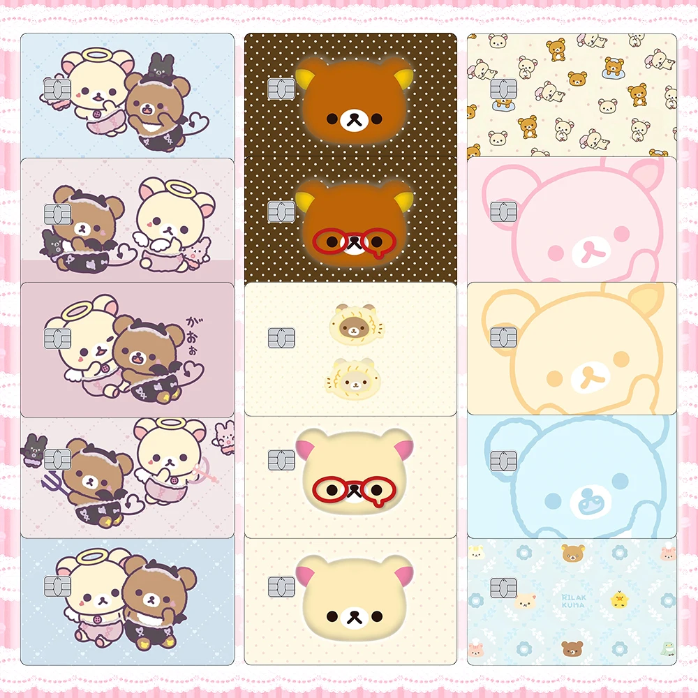 Cartoon-Kreditkartenhaut Rilakkuma und Kiiroitori Matte Aufkleber für VISA JCB und Mastercard Beautify Decorate Girl Collection