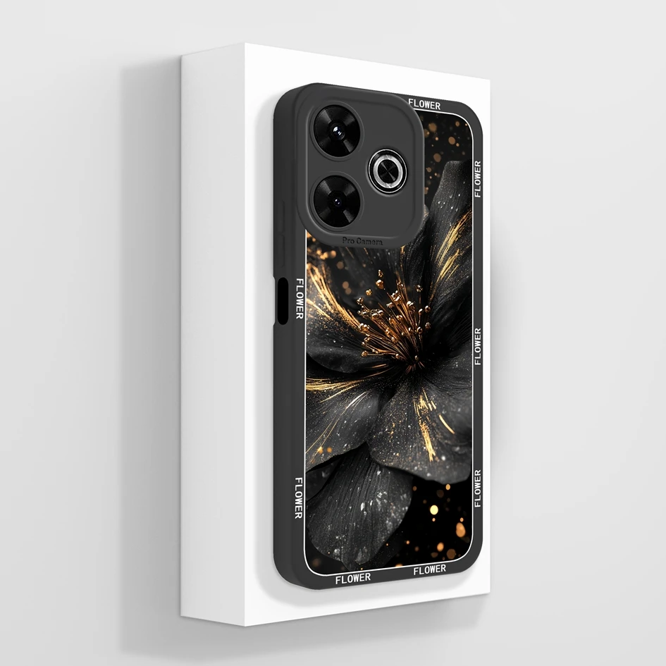 Aesthetic Durable Shockproof Silicone Phone Case with Pretty Flower Design