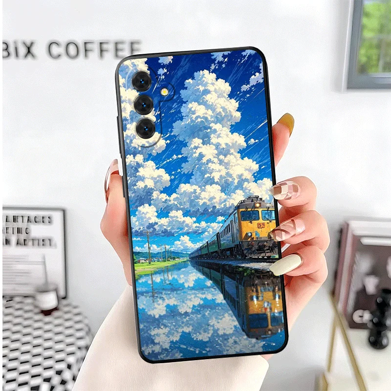 Retro Japanese Sakura Train Soft Phone Case