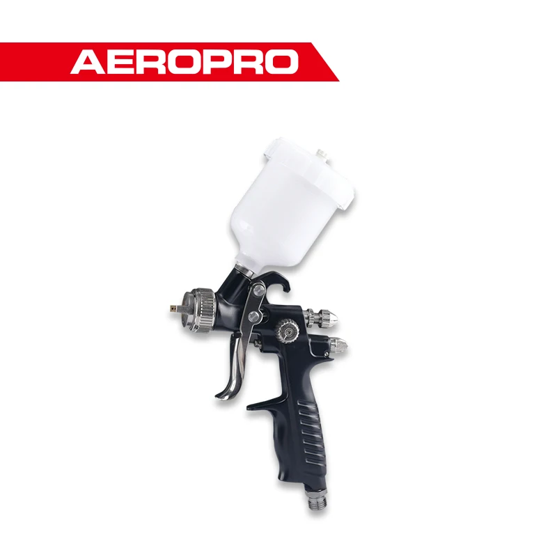 AEROPRO A606 Pro Touch Up Series Airbrush Auto Refinishing Air Spray Gun 1.0mm Nozzle Gravity Feed 100cc HVLP Spray Gun