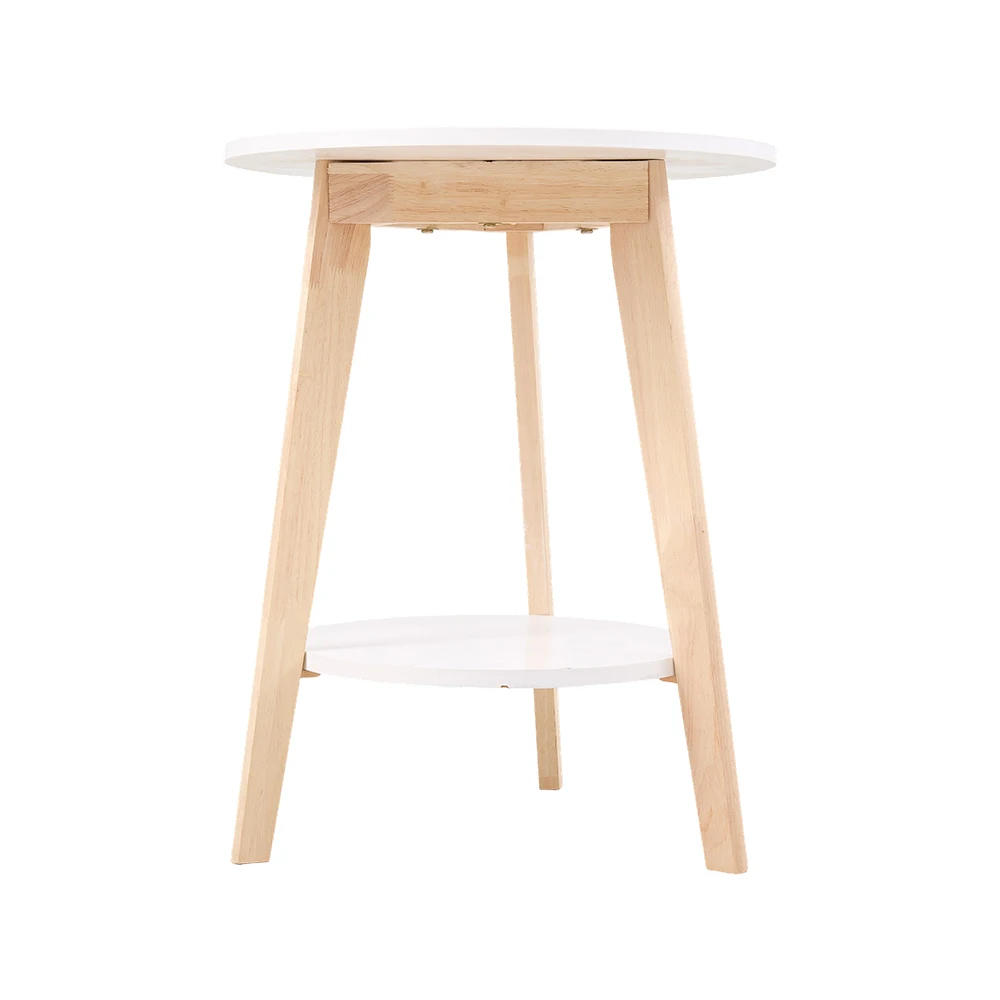 【Breeins】2-Tier Round Wooden Coffee Side Table