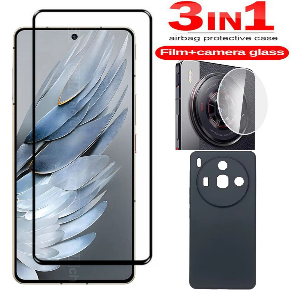Custodia In Vetro 3 In 1 Per Zte Nubia Z50S Pro Screen Protector Glass Protezione Completa Per Zte Nubia Z50S Pro Camera Lens Glass