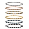 Metal Stainless Steel Waterproof Jewelry Women's High Quality 18K Gold Charm Sand Ball Shiny Beads Mixed Color Elastic Bracelets 1