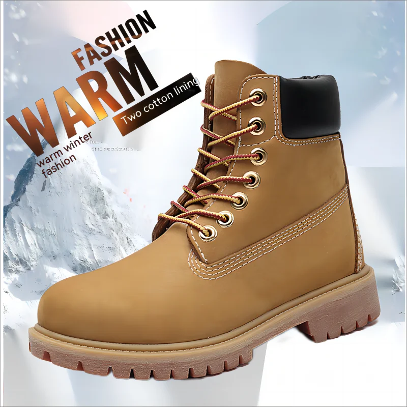 

Новые походные ботинки для женщин в британском стиле, Ботинки Martin, бархатные ботинки на плоской подошве с высоким берцем, Рабочая обувь больших размеров для пар