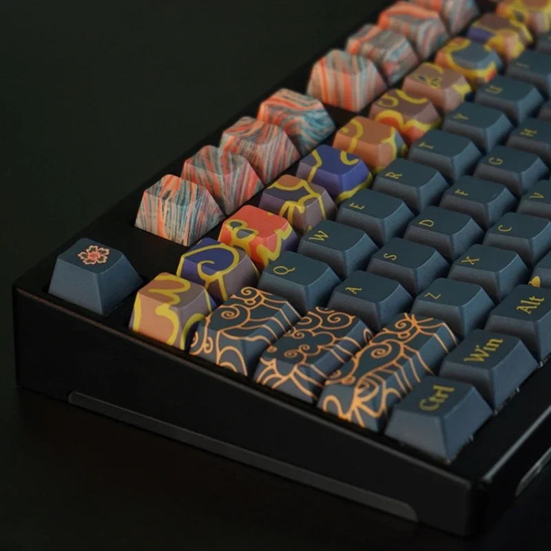 Echome-estilo Chinês Tema Keycap Grupo Pbt Dye Subbed Cereja Perfil Cap Teclado Anime para Teclado Mecânico