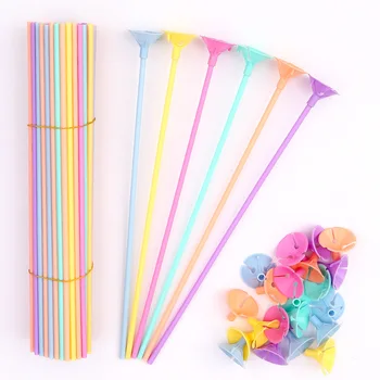 10-30pcs 42cm 풍선 스틱 컵 화이트/골드/은색/마카롱 컬러 홀더 웨딩 생일 파티 장식 라텍스 공 액세서리
