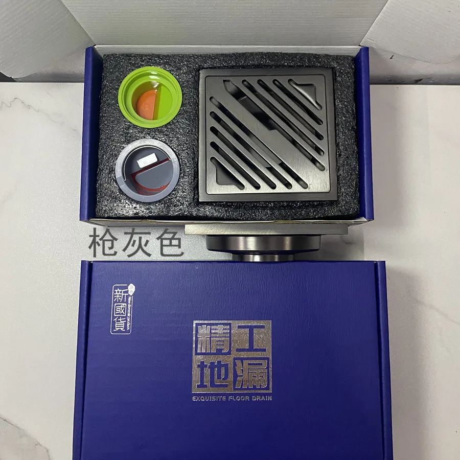 Description Picture 2 of item304 stainless steel Gun Grey Deodorant Invisible Floor Drain Toilet Sewer Balcony Bathroom Shower Room 4 Inch Square drainer