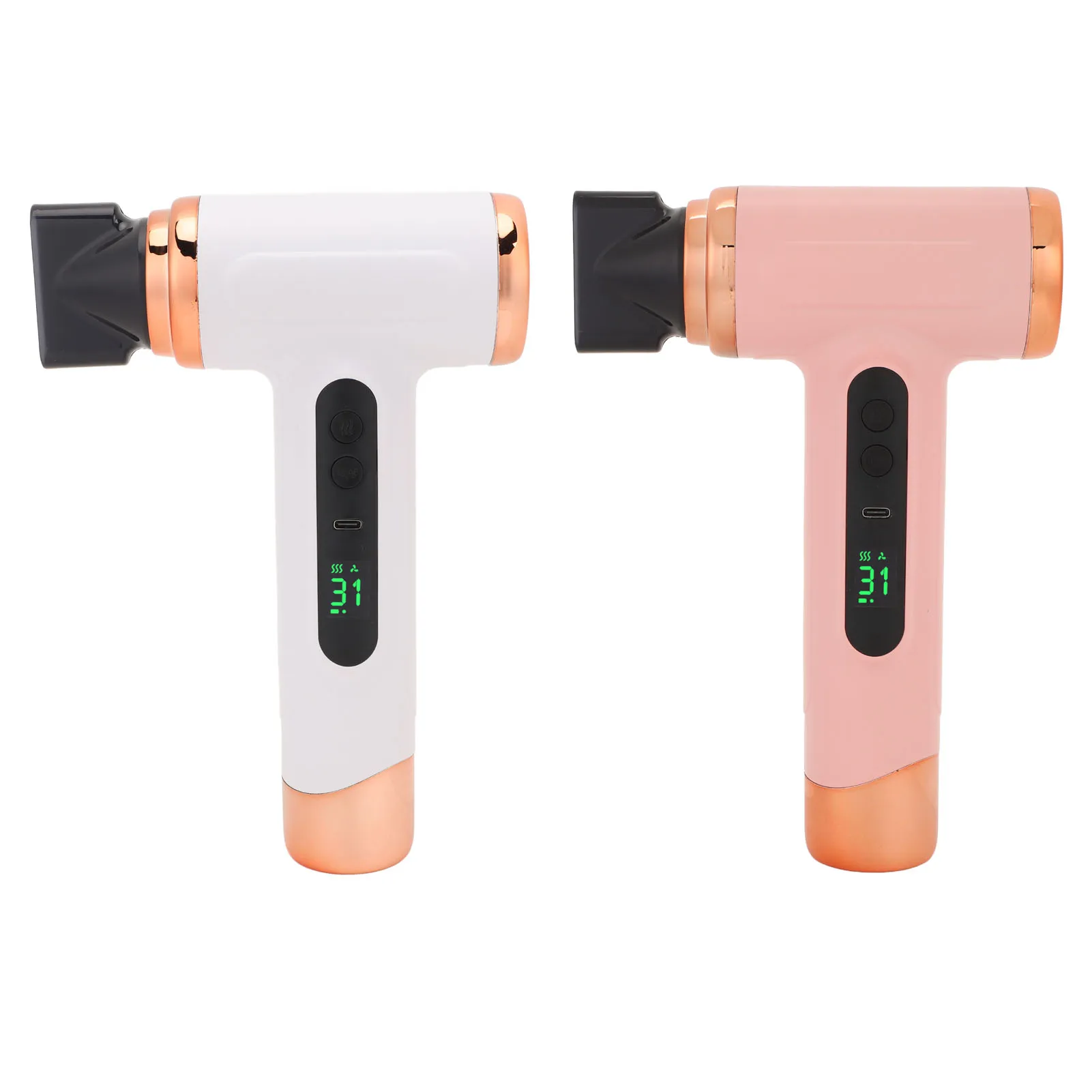 Cordless Hair Dryer 15000mAh Portable USB Rechargeable Hair Dryer with USB Charging Cold Hot Wind 200W for Students Dormitory