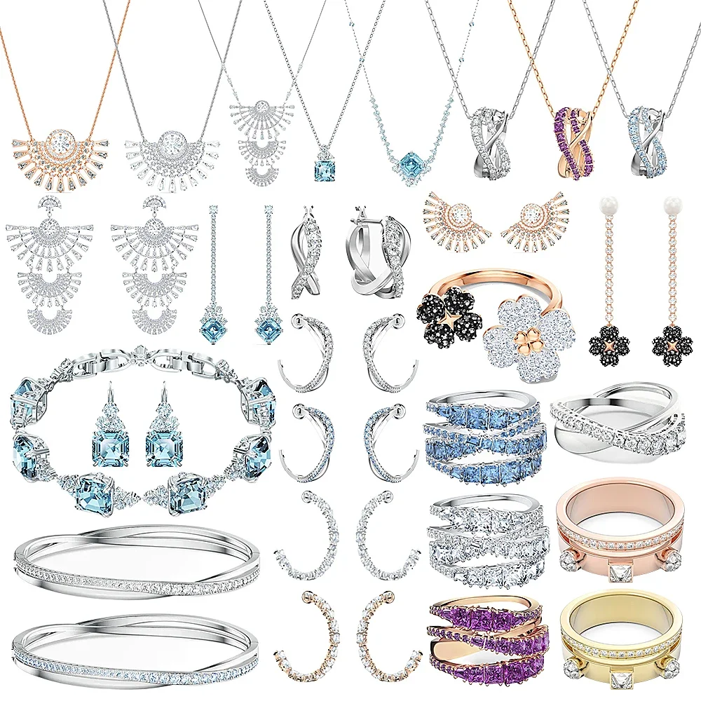 

Ювелирные изделия из австрийского хрусталя с логотипом, оригинальные ювелирные изделия из драгоценных камней 1:1, украшения из драгоценных камней, идеальный романтический подарок