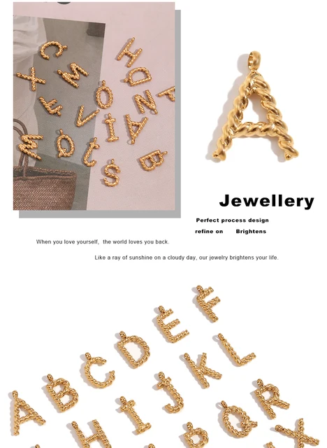 MamacitaSlay DIY Classic Mini Twist Initial Letters Stainless  