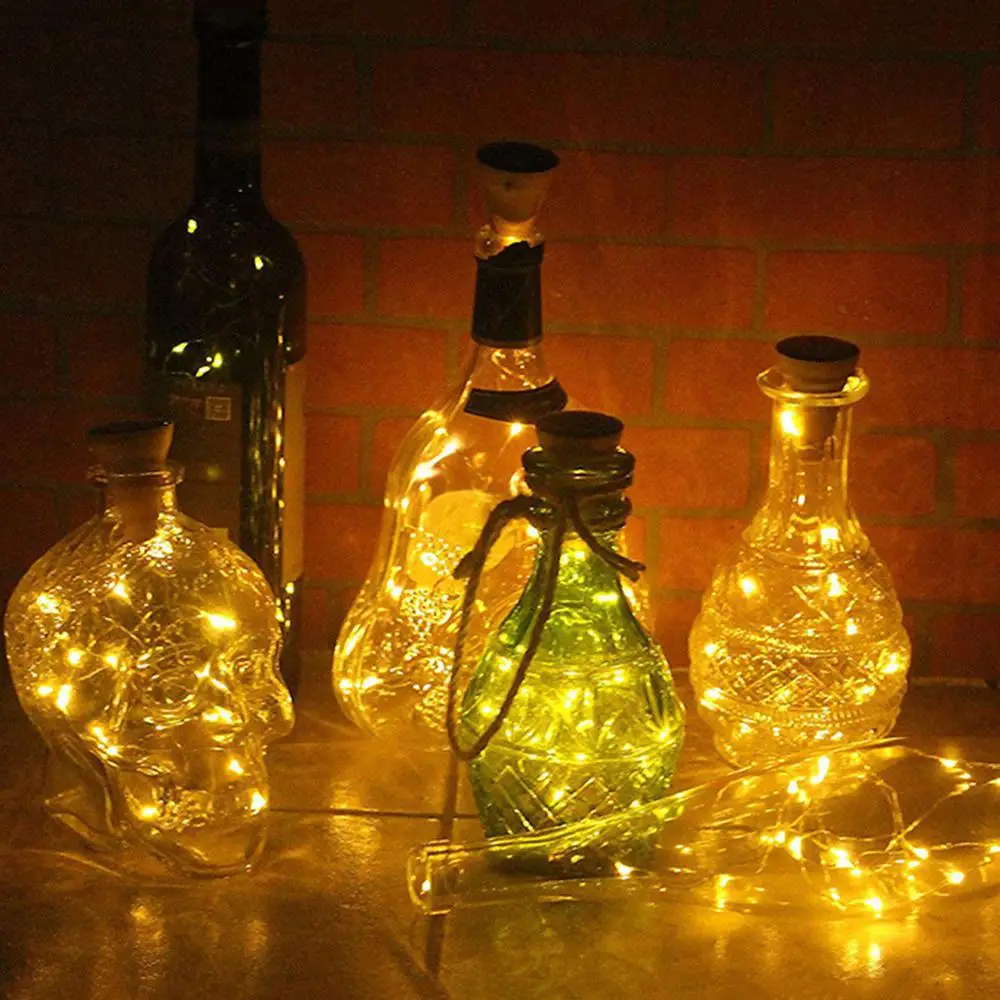 Bar LED Wine Bottle Cork 2M String Lights Christmas Decoration Led Lamp Bottle Fairy Lights Holiday Copper Wire String