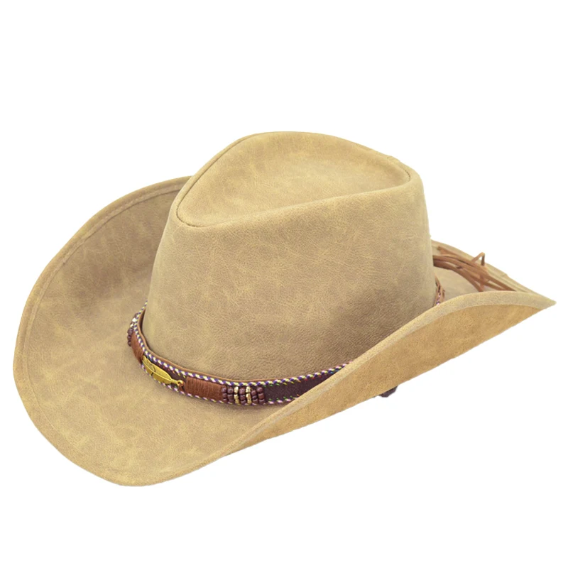 Genuine Leather Hat Men Cowboy Cowboy Hat Women Leather Leather