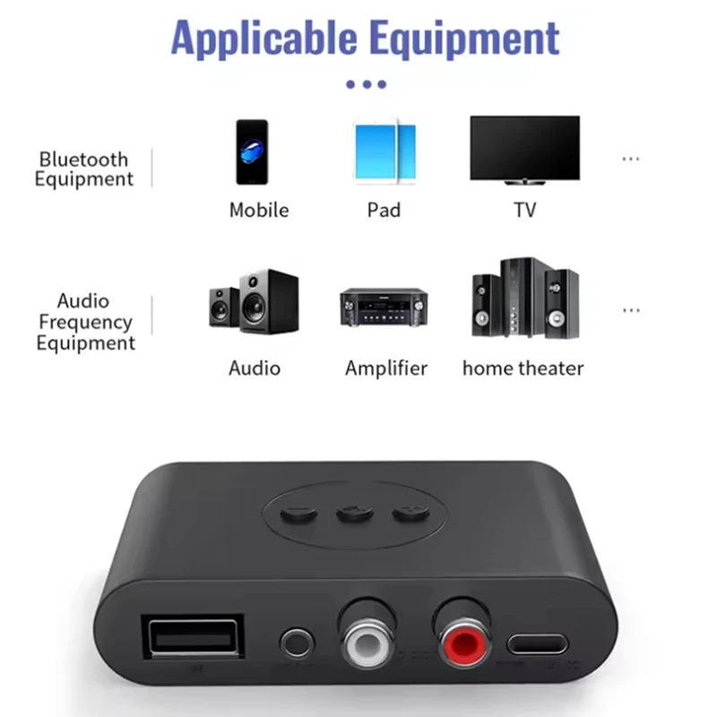 NFC Bluetooth 5.0 Audio Receiver U Disk 3.5mm AUX RCA USB Stereo Music Wireless Adapter With Mic For Car Kit Speaker Amplifier bluetooth adapter bluetooth audio receiver audio adapter