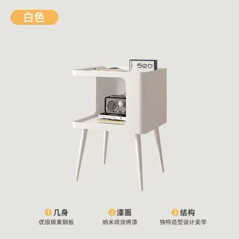 Iron Bedside Table Living Room Sofa Side Table Coffee Tables Bedroom Storage Bedside Retro Iron Indoor Furniture